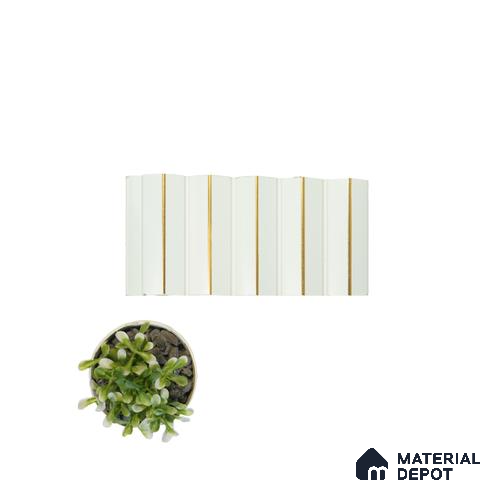 Cream Patterned Louver PN 05103 9 ft x 6.6 inch Charcoal Panel - 12 mm | Suitable for Feature Wall, TV Unit & Living Room | Width is Subjected to 5% Variation