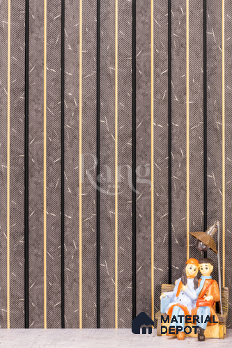 Brown Marble Louver PN 02773 9 ft x 7.9 inch Charcoal Panel - 12 mm | Suitable for Feature Wall, TV Unit & Living Room | Width is Subjected to 5% Variation