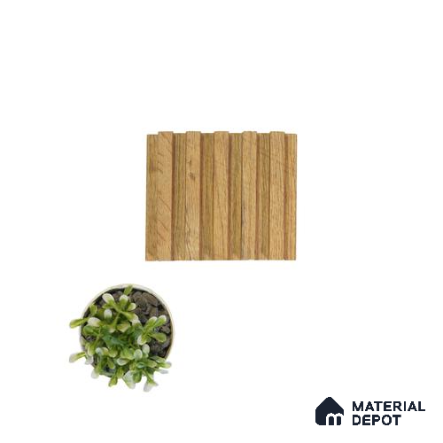 Brown Wooden Louver PN 00043 9.5 ft x 4.7 inch MDF Panel - 18 mm | Suitable for Feature Wall, TV Unit & Living Room | Width is Subjected to 5% Variation