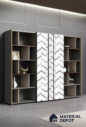 White Patterned Look Acrylic Decorative Wall Panel PN 05150 8 ft x 2 ft - 1.3 mm | Suitable for Feature Wall, TV Unit & Living Room | Width is Subjected to 5% Variation