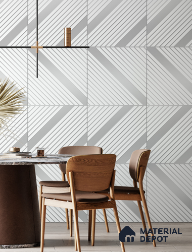 White Patterned Look Acrylic Decorative Wall Panel PN 05153 8 ft x 2 ft - 1.3 mm | Suitable for Feature Wall, TV Unit & Living Room | Width is Subjected to 5% Variation