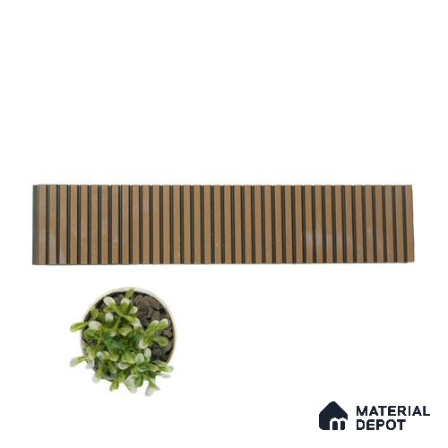 Brown Wooden Louver PN 01627 C 8 ft x 12 inch Charcoal Panel - 8 mm | Suitable for Feature Wall, TV Unit & Living Room | Width is Subjected to 5% Variation