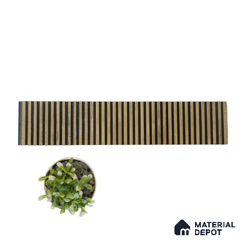Light Brown Wooden Louver PN 01627 H 8 ft x 12 inch Charcoal Panel - 8 mm | Suitable for Feature Wall, TV Unit & Living Room | Width is Subjected to 5% Variation