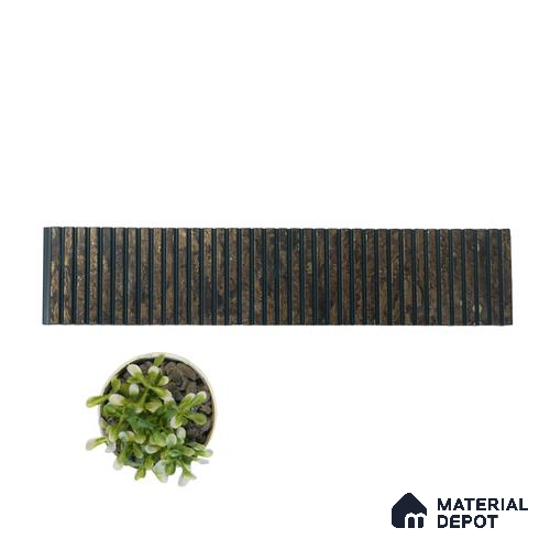 Rustic Brown Wooden Louver PN 01627 E 8 ft x 12 inch Charcoal Panel - 8 mm | Suitable for Feature Wall, TV Unit & Living Room | Width is Subjected to 5% Variation