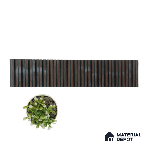 Sandlewood Wooden Louver PN 01627 G 8 ft x 12 inch Charcoal Panel - 8 mm | Suitable for Feature Wall, TV Unit & Living Room | Width is Subjected to 5% Variation