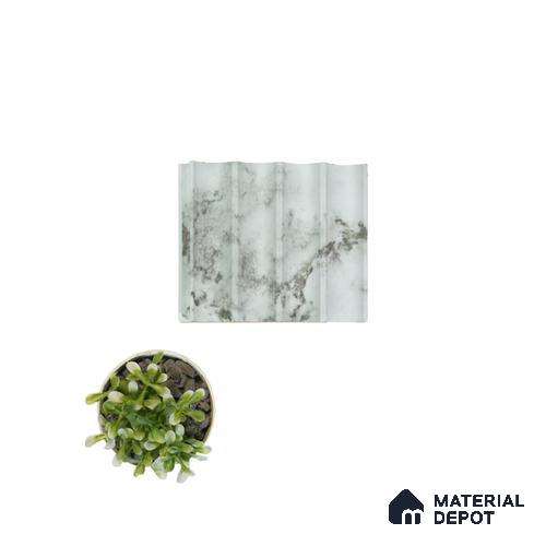 White Marble Louver PN 00084 9.5 ft x 4.7 inch MDF Panel - 18 mm | Suitable for Feature Wall, TV Unit & Living Room | Width is Subjected to 5% Variation
