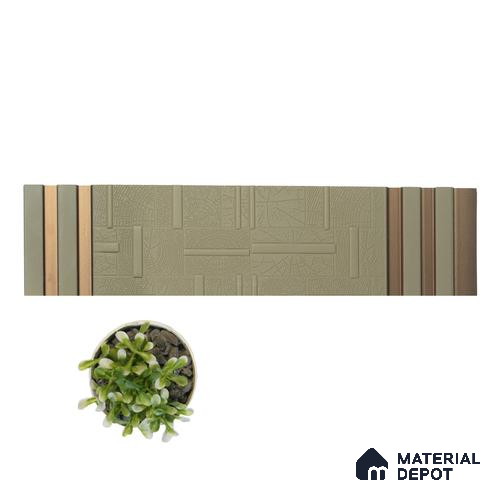 Beige Patterned Louver PN 01632 C 8 ft x 12 inch Charcoal Panel - 8 mm | Suitable for Feature Wall, TV Unit & Living Room | Width is Subjected to 5% Variation
