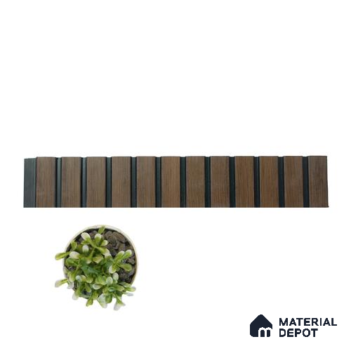 Brown Wooden Louver PN 01629 B 8 ft x 12 inch Charcoal Panel - 8 mm | Suitable for Feature Wall, TV Unit & Living Room | Width is Subjected to 5% Variation