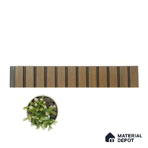 Light Brown Wooden Louver PN 01629 E 8 ft x 12 inch Charcoal Panel - 8 mm | Suitable for Feature Wall, TV Unit & Living Room | Width is Subjected to 5% Variation