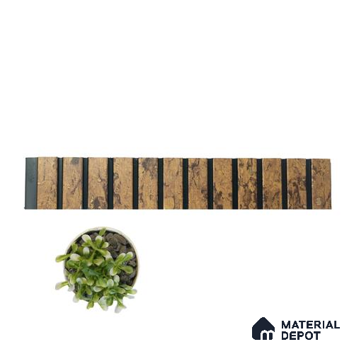 Rustic Brown Wooden Louver PN 01629 C 8 ft x 12 inch Charcoal Panel - 8 mm | Suitable for Feature Wall, TV Unit & Living Room | Width is Subjected to 5% Variation