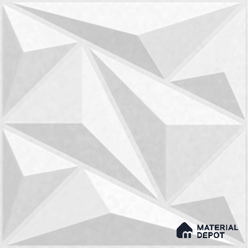 Alps White PVC Matte Finish 3D Wall Panel | 20 in x 20 in | Alps White - 15 mm | Suitable for Dining, Feature Wall & TV Unit | Width is Subjected to 5% Variation