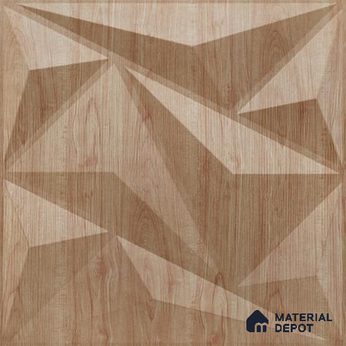 Beige Alps PVC Matte Finish 3D Wall Panel | 20 in x 20 in | Beech Wood - 15 mm | Suitable for Dining, Feature Wall & TV Unit | Width is Subjected to 5% Variation