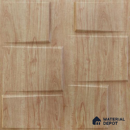 Beige Stream PVC Matte Finish 3D Wall Panel | 20 in x 20 in | Beech Wood - 15 mm | Suitable for Dining, Feature Wall & TV Unit | Width is Subjected to 5% Variation