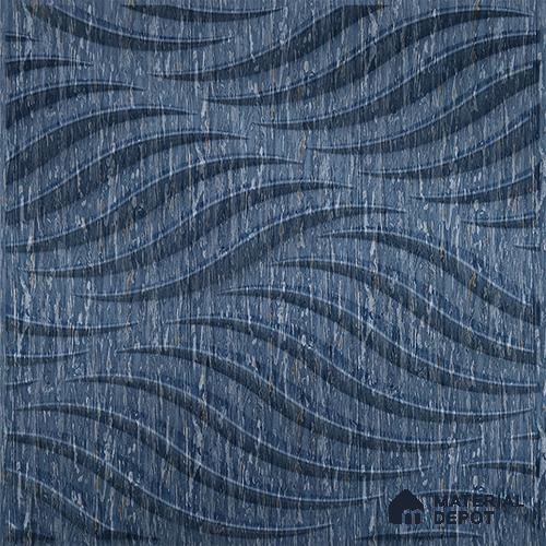 Blue Swirl PVC Matte Finish 3D Wall Panel | 20 in x 20 in | Electric Blue - 15 mm | Suitable for Dining, Feature Wall & TV Unit | Width is Subjected to 5% Variation