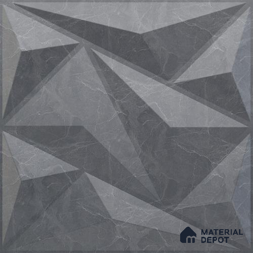 Grey Alps PVC Matte Finish 3D Wall Panel | 20 in x 20 in | Gray Marble - 15 mm | Suitable for Dining, Feature Wall & TV Unit | Width is Subjected to 5% Variation