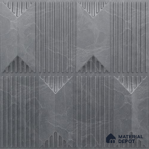 Grey Artisan PVC Matte Finish 3D Wall Panel | 20 in x 20 in | Gray Marble - 15 mm | Suitable for Dining, Feature Wall & TV Unit | Width is Subjected to 5% Variation