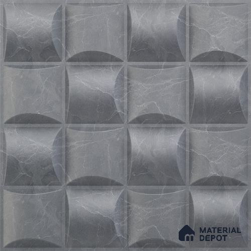 Grey Block PVC Matte Finish 3D Wall Panel | 20 in x 20 in | Gray Marble - 15 mm | Suitable for Dining, Feature Wall & TV Unit | Width is Subjected to 5% Variation