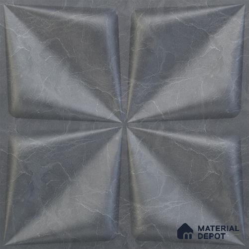 Grey Bloom PVC Matte Finish 3D Wall Panel | 20 in x 20 in | Gray Marble - 15 mm | Suitable for Dining, Feature Wall & TV Unit | Width is Subjected to 5% Variation