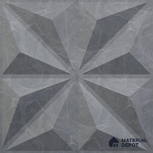 Grey Crystal PVC Matte Finish 3D Wall Panel | 20 in x 20 in | Gray Marble - 15 mm | Suitable for Dining, Feature Wall & TV Unit | Width is Subjected to 5% Variation