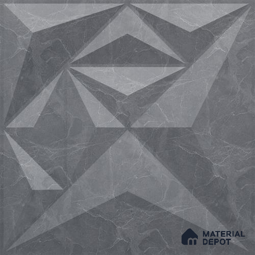 Grey Diamond PVC Matte Finish 3D Wall Panel | 20 in x 20 in | Gray Marble - 15 mm | Suitable for Dining, Feature Wall & TV Unit | Width is Subjected to 5% Variation