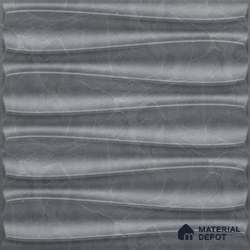 Grey Dune PVC Matte Finish 3D Wall Panel | 20 in x 20 in | Gray Marble - 15 mm | Suitable for Dining, Feature Wall & TV Unit | Width is Subjected to 5% Variation