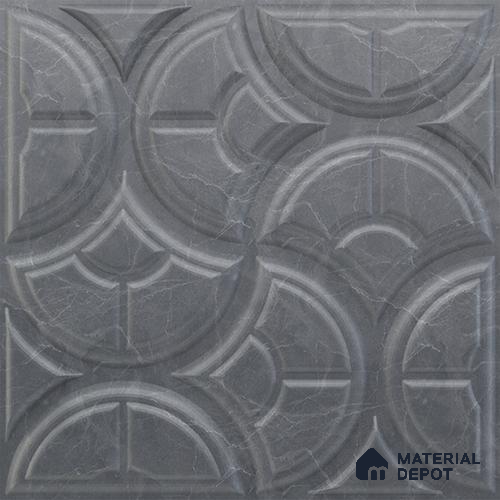 Grey Luna PVC Matte Finish 3D Wall Panel | 20 in x 20 in | Gray Marble - 15 mm | Suitable for Dining, Feature Wall & TV Unit | Width is Subjected to 5% Variation