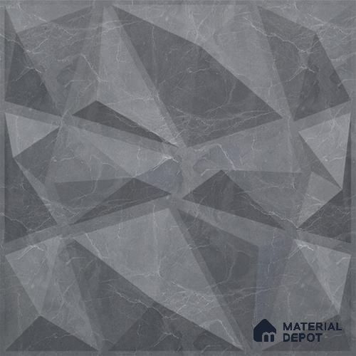 Grey Stone PVC Matte Finish 3D Wall Panel | 20 in x 20 in | Gray Marble - 15 mm | Suitable for Dining, Feature Wall & TV Unit | Width is Subjected to 5% Variation