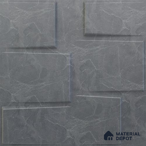Grey Stream PVC Matte Finish 3D Wall Panel | 20 in x 20 in | Gray Marble - 15 mm | Suitable for Dining, Feature Wall & TV Unit | Width is Subjected to 5% Variation