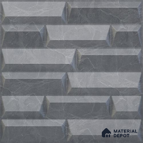 Grey Vault PVC Matte Finish 3D Wall Panel | 20 in x 20 in | Gray Marble - 15 mm | Suitable for Dining, Feature Wall & TV Unit | Width is Subjected to 5% Variation