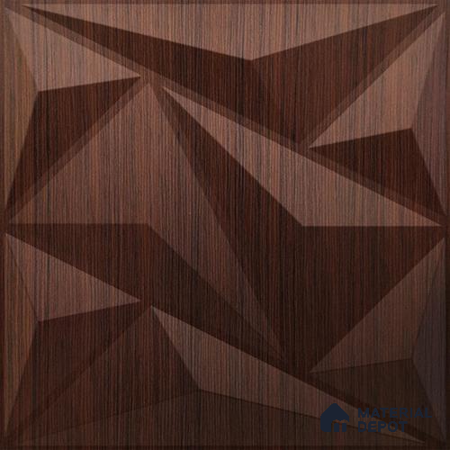 Brown Alps PVC Matte Finish 3D Wall Panel | 20 in x 20 in | Walnut Wood - 15 mm | Suitable for Dining, Feature Wall & TV Unit | Width is Subjected to 5% Variation
