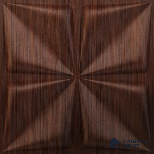 Brown Bloom PVC Matte Finish 3D Wall Panel | 20 in x 20 in | Walnut Wood - 15 mm | Suitable for Dining, Feature Wall & TV Unit | Width is Subjected to 5% Variation