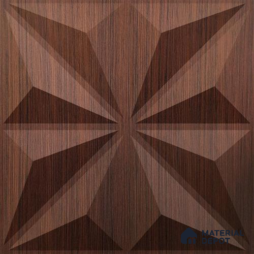 Brown Crystal PVC Matte Finish 3D Wall Panel | 20 in x 20 in | Walnut Wood - 15 mm | Suitable for Dining, Feature Wall & TV Unit | Width is Subjected to 5% Variation