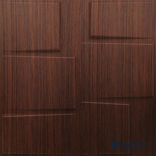 Brown Stream PVC Matte Finish 3D Wall Panel | 20 in x 20 in | Walnut Wood - 15 mm | Suitable for Dining, Feature Wall & TV Unit | Width is Subjected to 5% Variation