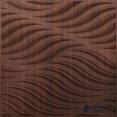 Brown Swirl PVC Matte Finish 3D Wall Panel | 20 in x 20 in | Walnut Wood - 15 mm | Suitable for Dining, Feature Wall & TV Unit | Width is Subjected to 5% Variation