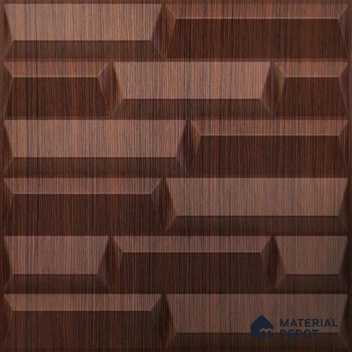 Brown Vault PVC Matte Finish 3D Wall Panel | 20 in x 20 in | Walnut Wood - 15 mm | Suitable for Dining, Feature Wall & TV Unit | Width is Subjected to 5% Variation