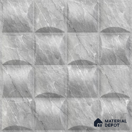 White Block PVC Matte Finish 3D Wall Panel | 20 in x 20 in | White Marble - 15 mm | Suitable for Dining, Feature Wall & TV Unit | Width is Subjected to 5% Variation