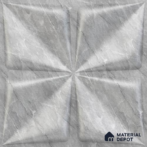 White Bloom PVC Matte Finish 3D Wall Panel | 20 in x 20 in | White Marble - 15 mm | Suitable for Dining, Feature Wall & TV Unit | Width is Subjected to 5% Variation