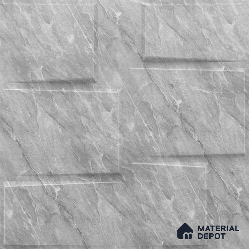 White Stream PVC Matte Finish 3D Wall Panel | 20 in x 20 in | White Marble - 15 mm | Suitable for Dining, Feature Wall & TV Unit | Width is Subjected to 5% Variation