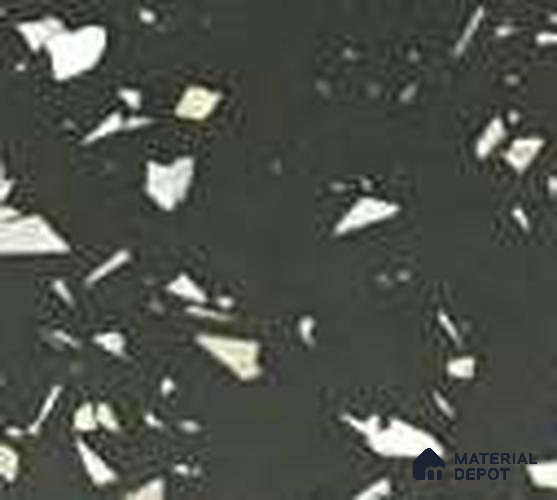 Black Terrazzo Look 1006 SM 8 ft x 4 ft High Gloss Finish Decorative Laminate - 1 mm | Suitable for TV Unit, Wardrobe, Kitchen Cabinets