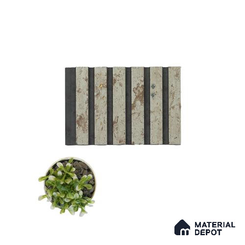 Grey Stone Louver PN 06191 8 ft x 4.9 inch Charcoal Panel - 12 mm | Suitable for Feature Wall, TV Unit & Living Room | Width is Subjected to 5% Variation