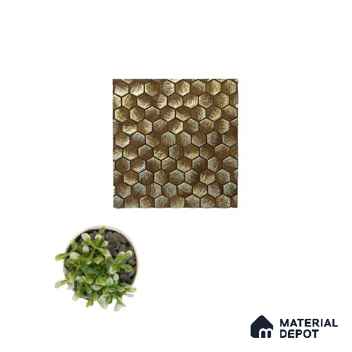 Gold Patterned Look Charcoal Decorative Wall Panel PN 04533 8 ft x 2 ft - 4 mm | Suitable for Feature Wall, TV Unit & Living Room | Width is Subjected to 5% Variation