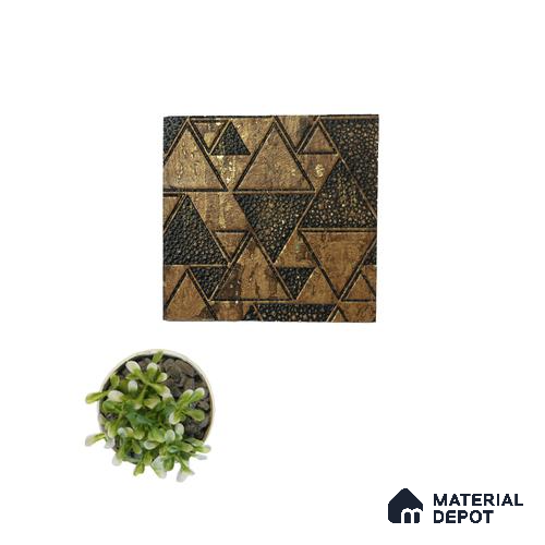 Gold Geometric Look Charcoal Decorative Wall Panel PN 04515 8 ft x 2 ft - 4 mm | Suitable for Feature Wall, TV Unit & Living Room | Width is Subjected to 5% Variation
