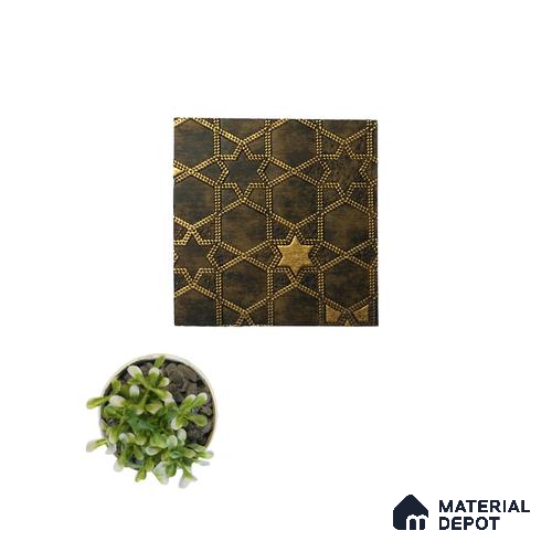Gold Patterned Look Charcoal Decorative Wall Panel PN 04527 8 ft x 2 ft - 4 mm | Suitable for Feature Wall, TV Unit & Living Room | Width is Subjected to 5% Variation