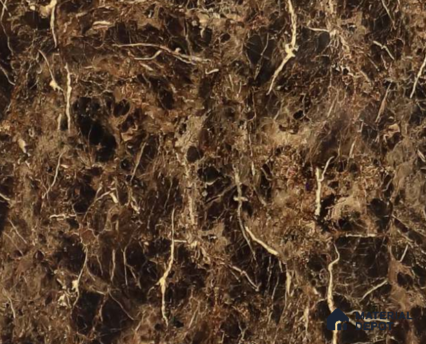 Brown Marble Look 1162 PHG 8 ft x 4 ft High Gloss Finish Decorative Laminate - 1 mm | Suitable for TV Unit, Wardrobe, Kitchen Cabinets