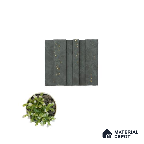 Grey Marble Louver PN 04558 8 ft x 4.9 inch Charcoal Panel - 12 mm | Suitable for Feature Wall, TV Unit & Living Room | Width is Subjected to 5% Variation
