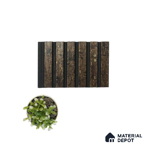 Brown Wooden Louver PN 04560 8 ft x 4.9 inch Charcoal Panel - 12 mm | Suitable for Feature Wall, TV Unit & Living Room | Width is Subjected to 5% Variation