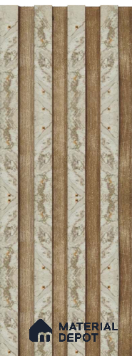 Brown Marble Louver PN 04561 8 ft x 4.9 inch Charcoal Panel - 12 mm | Suitable for Feature Wall, TV Unit & Living Room | Width is Subjected to 5% Variation