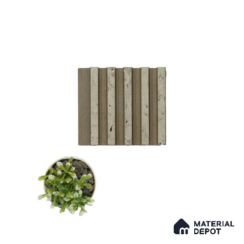 Brown Wooden Louver PN 04562 8 ft x 4.9 inch Charcoal Panel - 12 mm | Suitable for Feature Wall, TV Unit & Living Room | Width is Subjected to 5% Variation