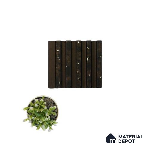 Brown Wooden Louver PN 04566 8 ft x 4.9 inch Charcoal Panel - 12 mm | Suitable for Feature Wall, TV Unit & Living Room | Width is Subjected to 5% Variation