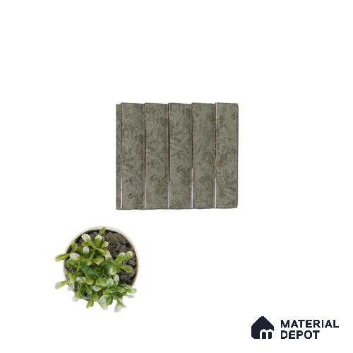 Cream Marble Louver PN 04567 8 ft x 4.9 inch Charcoal Panel - 12 mm | Suitable for Feature Wall, TV Unit & Living Room | Width is Subjected to 5% Variation